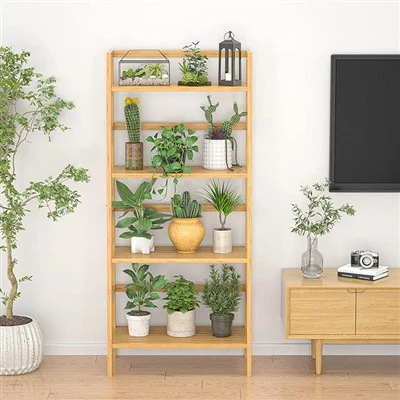 4-Tier Bamboo Ladder Shelf
